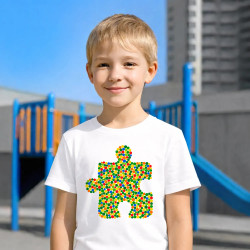 Puzzle z bodiek - deň bodky - detské tričko s potlačou