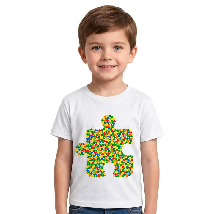 Puzzle z bodiek - deň bodky - detské tričko s potlačou
