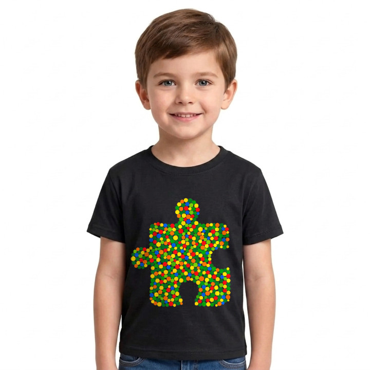 Puzzle z bodiek - deň bodky - detské tričko s potlačou
