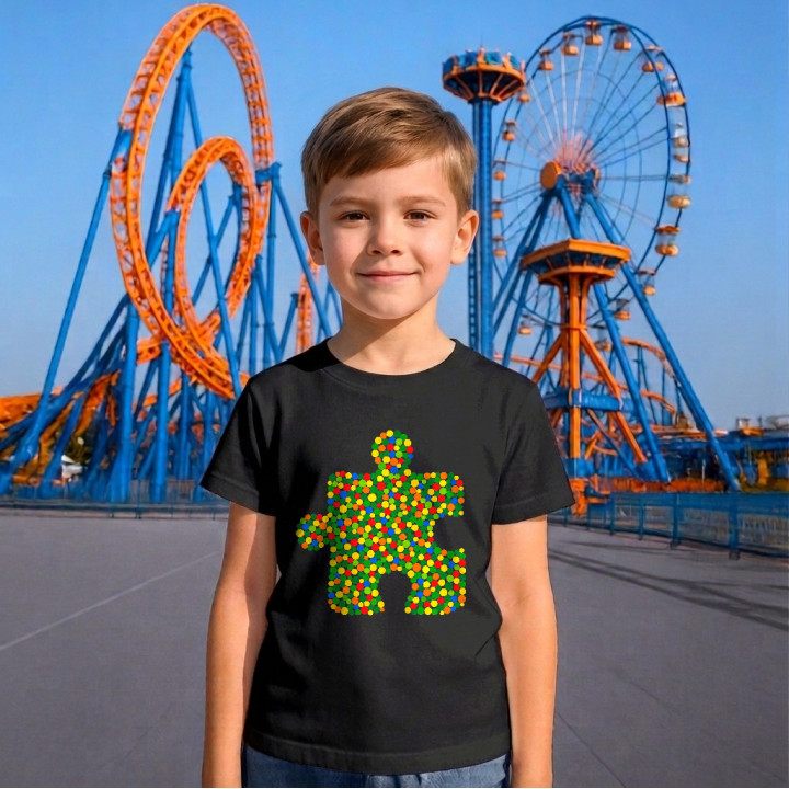 Puzzle z bodiek - deň bodky - detské tričko s potlačou