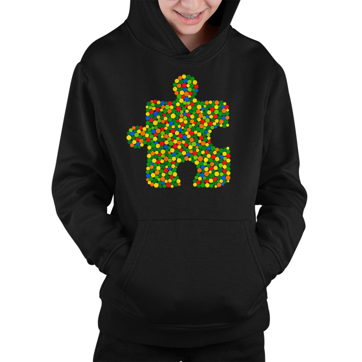 Puzzle z bodiek - deň bodky - detská mikina s potlačou