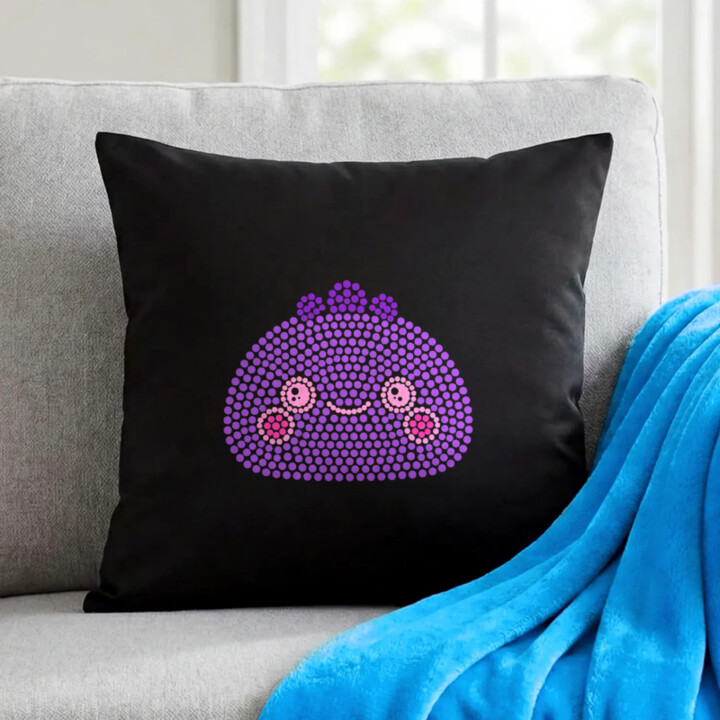 Squishy z bodiek - deň bodky - čierny vankúš s potlačou