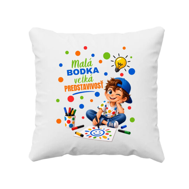 Malá bodka veľká predstavivosť - deň bodky - vankúš s potlačou