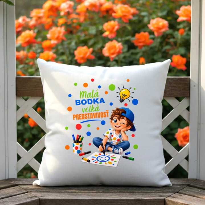 Malá bodka veľká predstavivosť - deň bodky - vankúš s potlačou