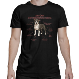 Anatómia staffordshirského teriéra - pánske tričko s potlačou