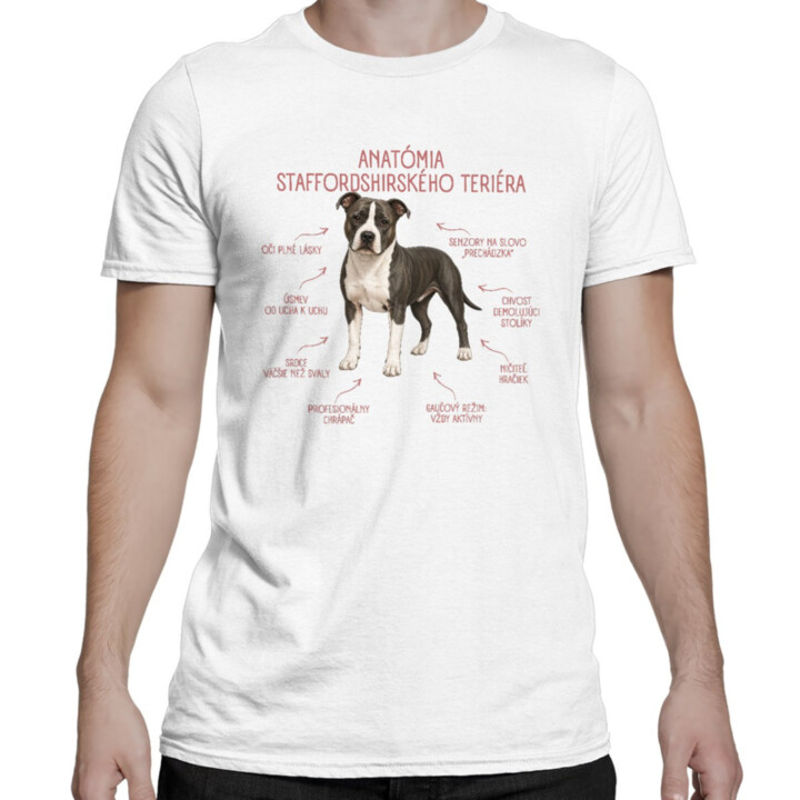 Anatómia staffordshirského teriéra - pánske tričko s potlačou