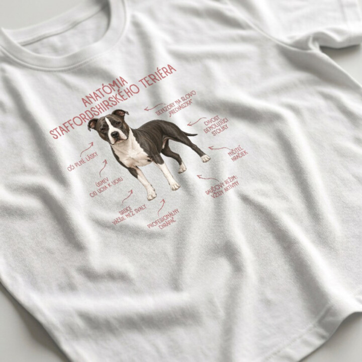 Anatómia staffordshirského teriéra - pánske tričko s potlačou