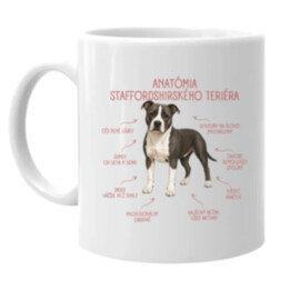 Anatómia staffordshirského teriéra - keramický hrnček s potlačou