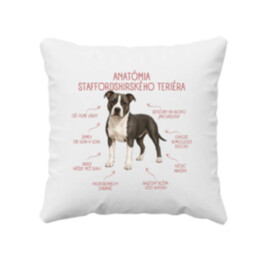 Anatómia staffordshirského teriéra - vankúš s potlačou