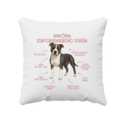 Anatómia staffordshirského teriéra - vankúš s potlačou