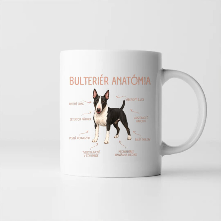 Anatómia bulteriéra - keramický hrnček s potlačou