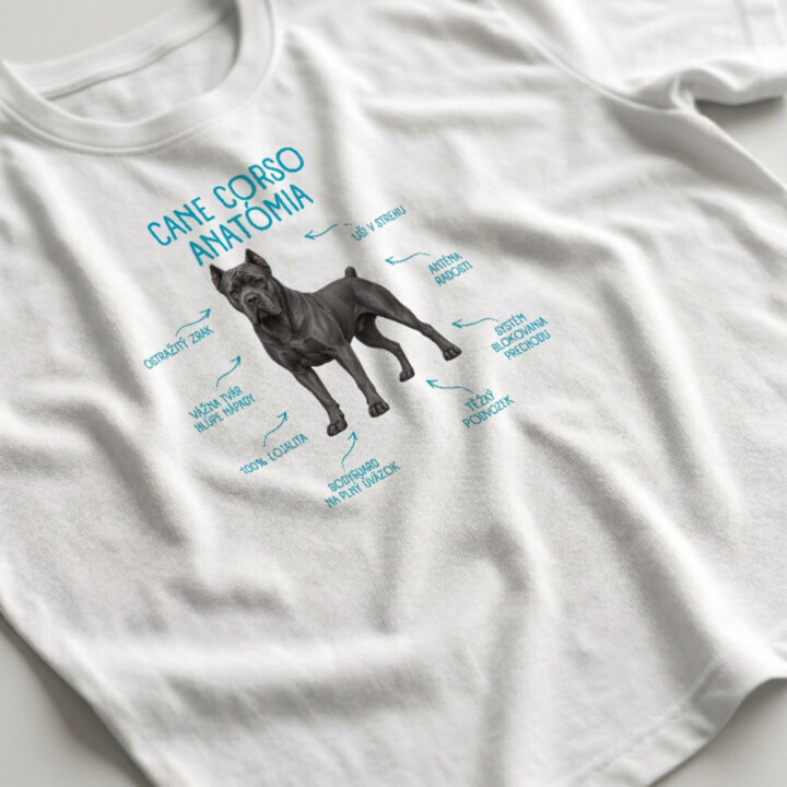 Anatómia cane corso - pánske tričko s potlačou