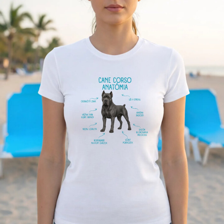 Anatómia cane corso - dámske tričko s potlačou