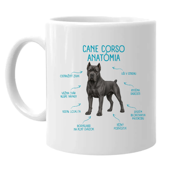 Anatómia cane corso - keramický hrnček s potlačou