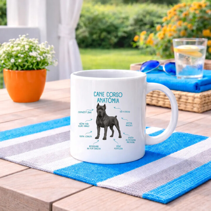 Anatómia cane corso - keramický hrnček s potlačou