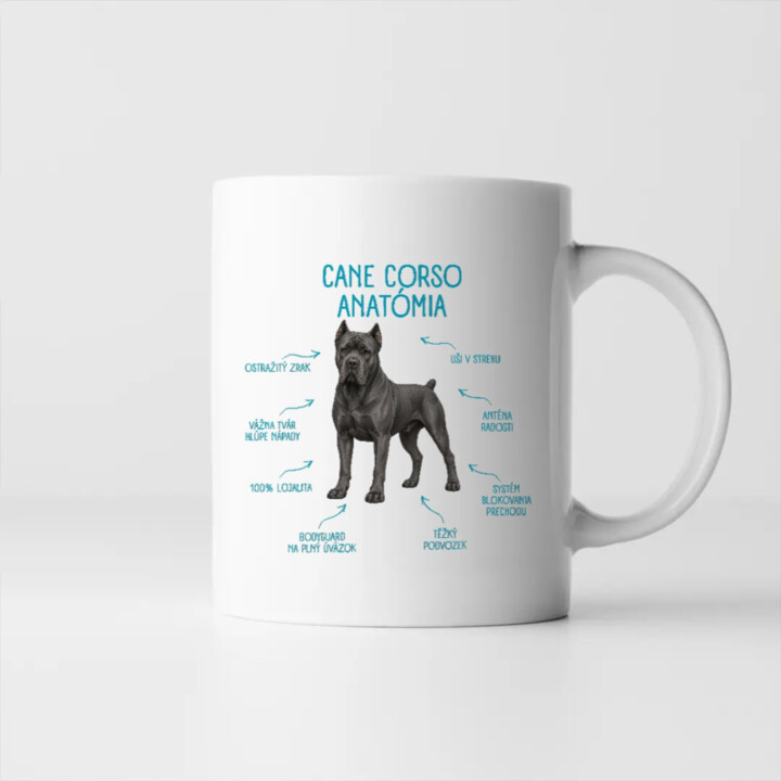 Anatómia cane corso - keramický hrnček s potlačou