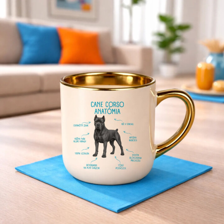 Anatómia cane corso - elegantný hrnček na darček