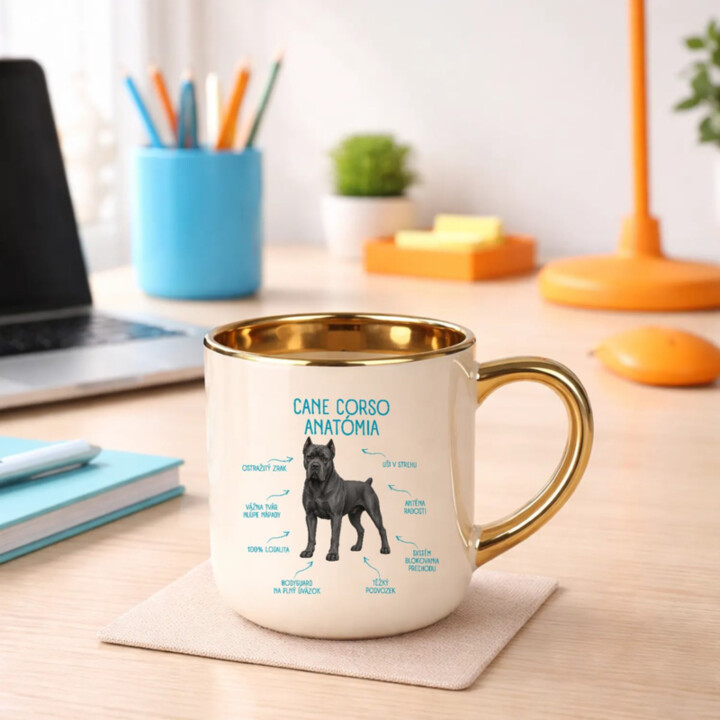 Anatómia cane corso - elegantný hrnček na darček