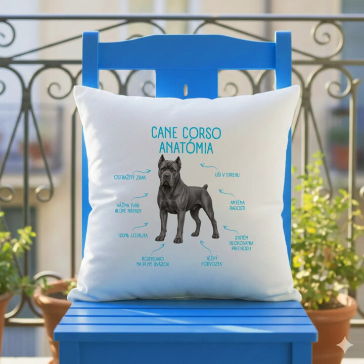 Anatómia cane corso - vankúš s potlačou