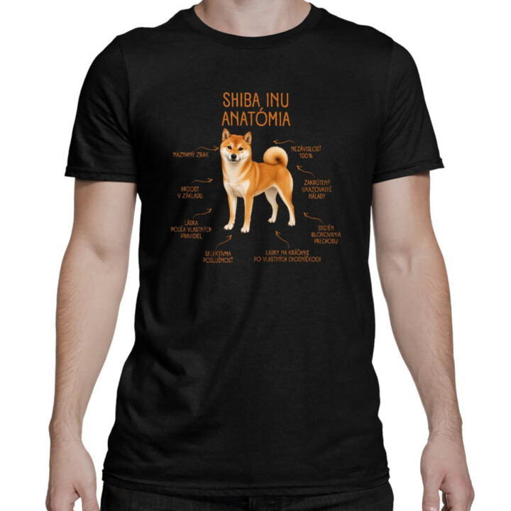 Anatómia shiba inu - pánske tričko s potlačou