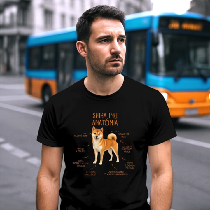 Anatómia shiba inu - pánske tričko s potlačou
