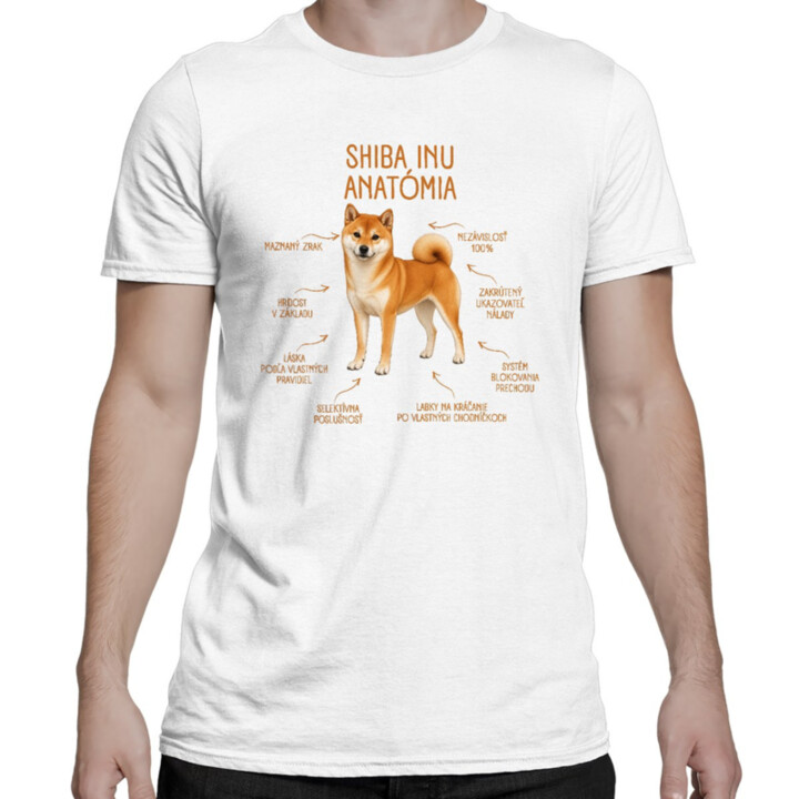 Anatómia shiba inu - pánske tričko s potlačou