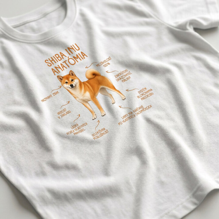 Anatómia shiba inu - pánske tričko s potlačou
