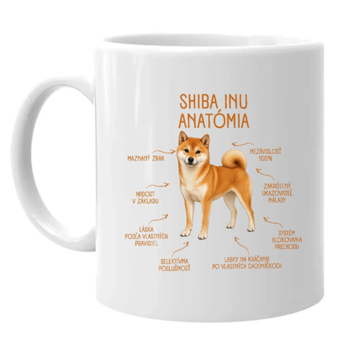 Anatómia shiba inu - keramický hrnček s potlačou