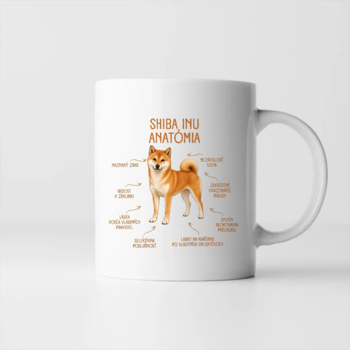 Anatómia shiba inu - keramický hrnček s potlačou