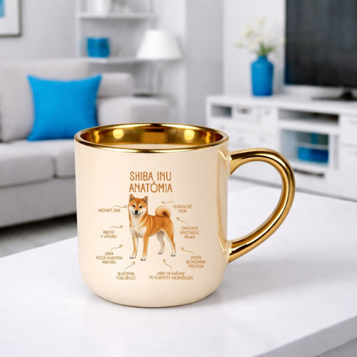 Anatómia shiba inu - elegantný hrnček na darček