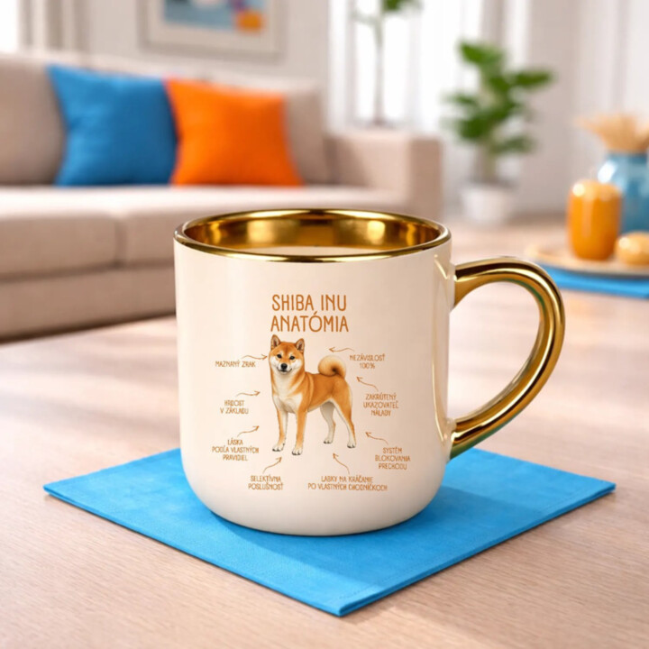 Anatómia shiba inu - elegantný hrnček na darček