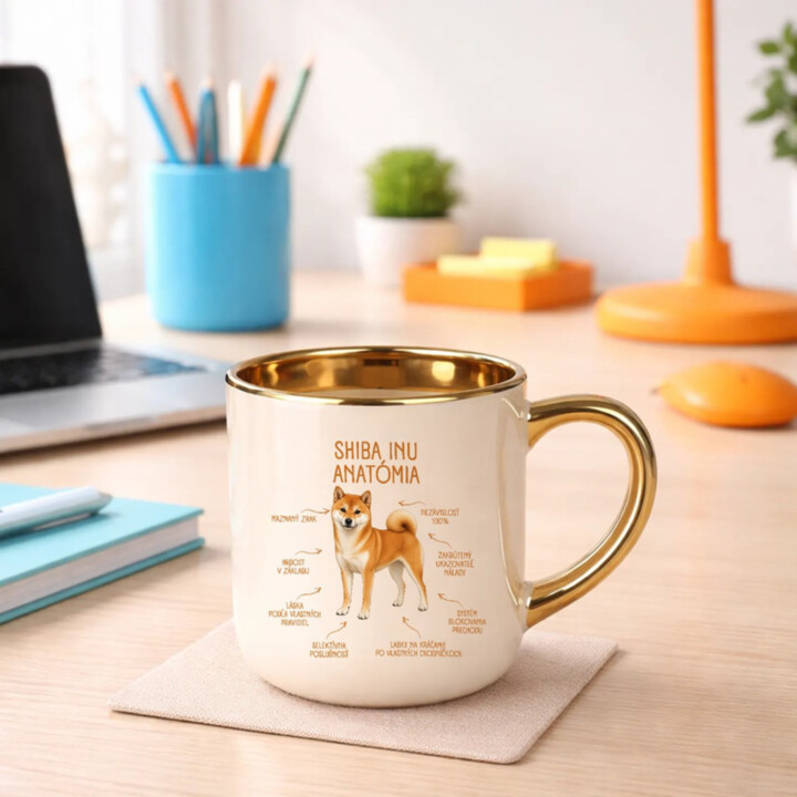 Anatómia shiba inu - elegantný hrnček na darček