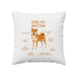 Anatómia shiba inu - vankúš s potlačou