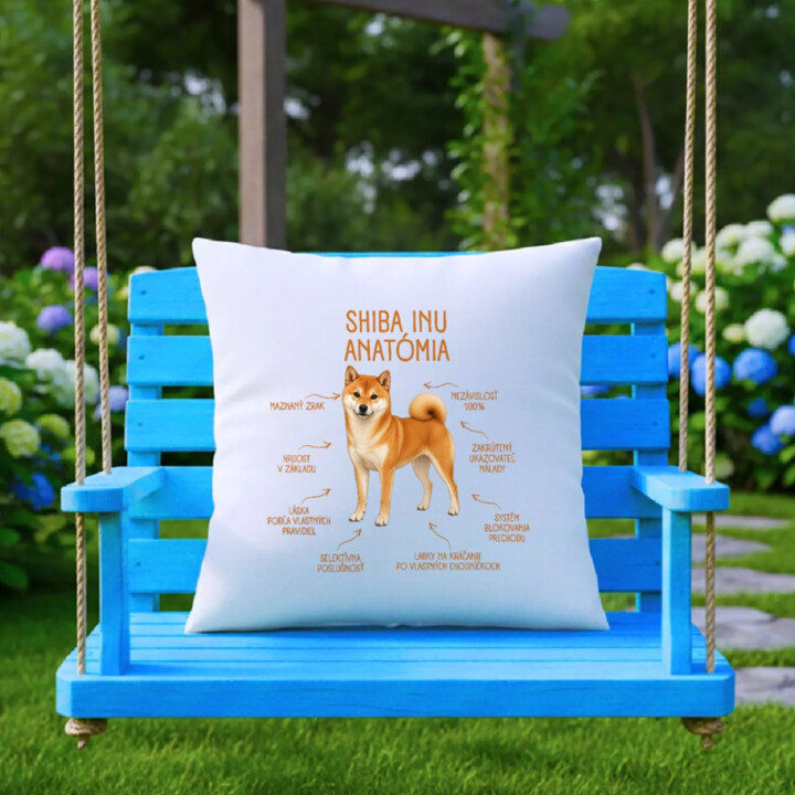 Anatómia shiba inu - vankúš s potlačou