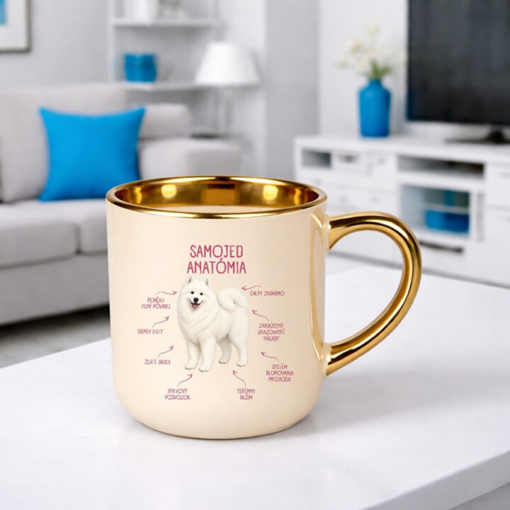Anatómia samojeda - elegantný hrnček na darček