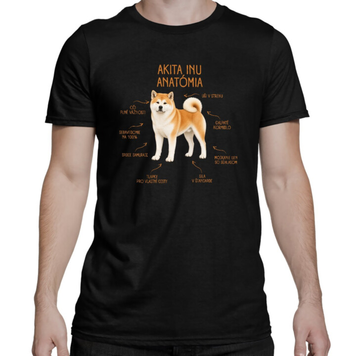 Anatómia akita inu - pánske tričko s potlačou
