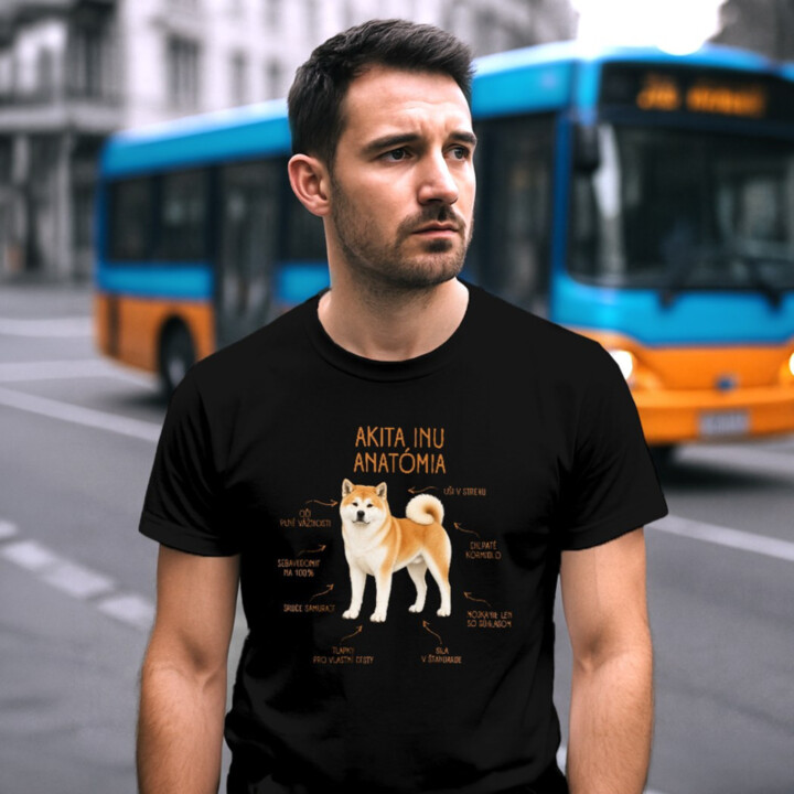 Anatómia akita inu - pánske tričko s potlačou