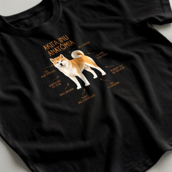 Anatómia akita inu - pánske tričko s potlačou