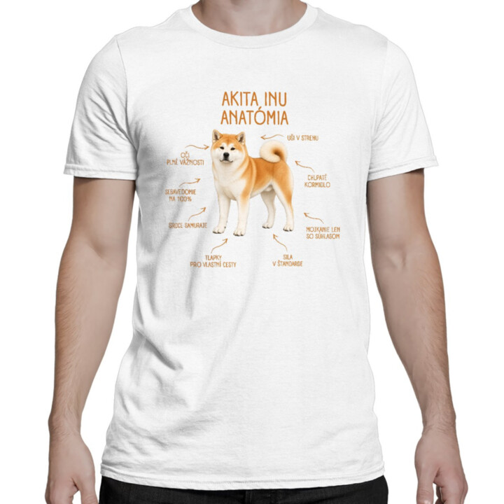 Anatómia akita inu - pánske tričko s potlačou