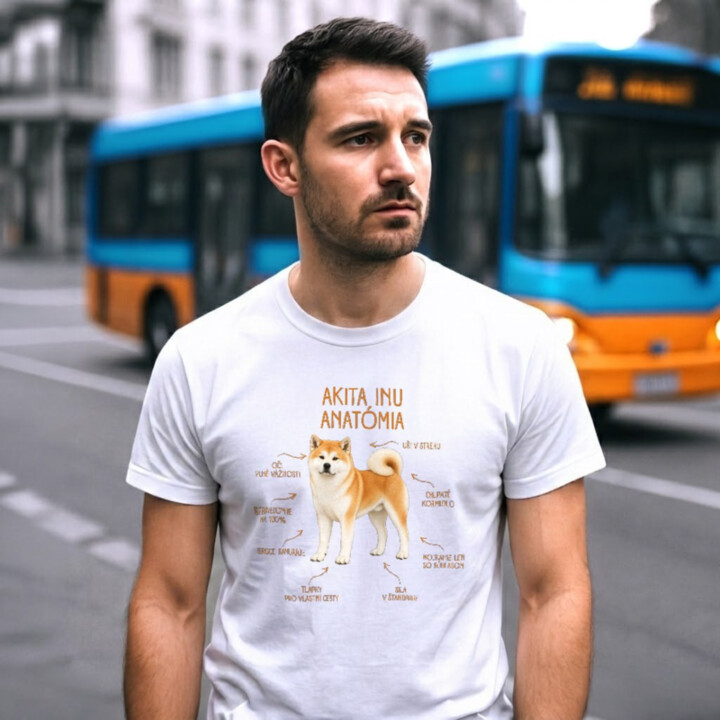 Anatómia akita inu - pánske tričko s potlačou