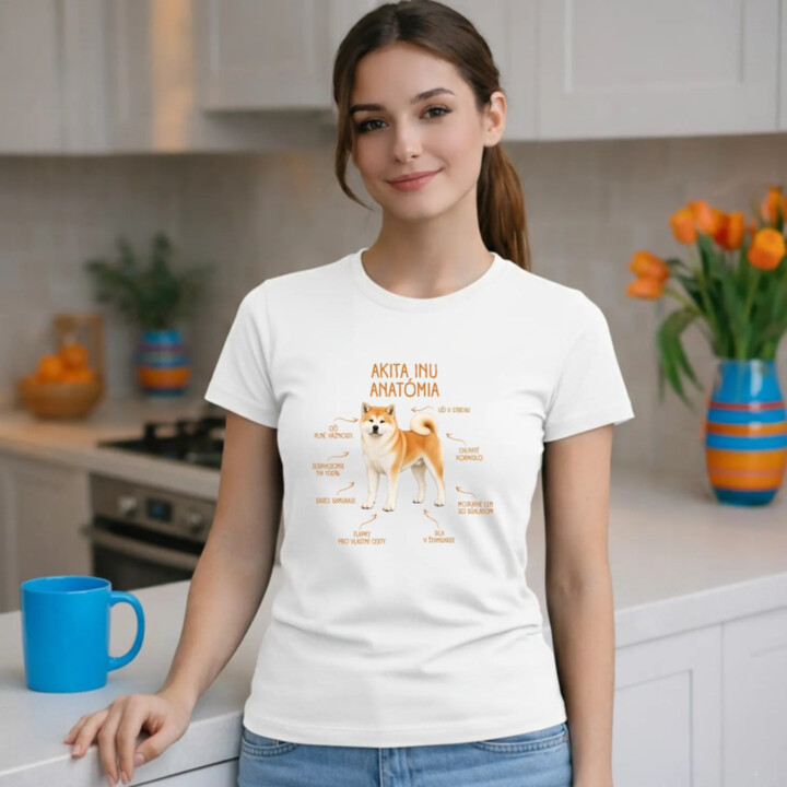 Anatómia akita inu - dámske tričko s potlačou