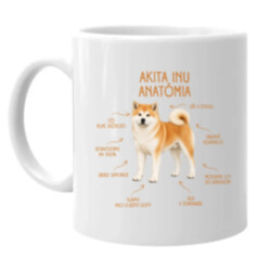 Anatómia akita inu - keramický hrnček s potlačou