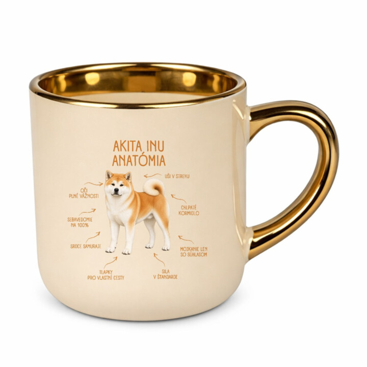 Anatómia akita inu - elegantný hrnček na darček