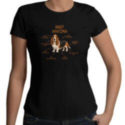 Anatómia baseta - dámske tričko s potlačou