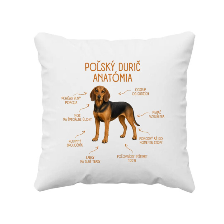 Anatómia poľského duriča - vankúš s potlačou