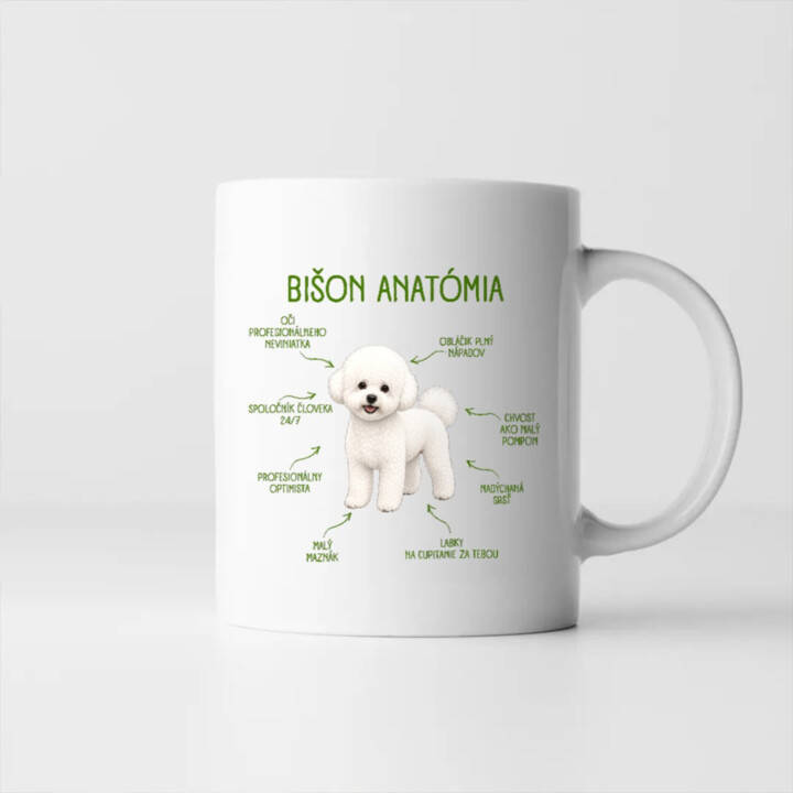 Anatómia bišona - keramický hrnček s potlačou
