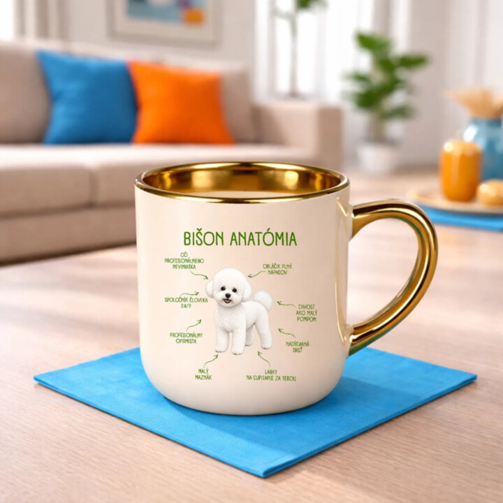 Anatómia bišona - elegantný hrnček na darček
