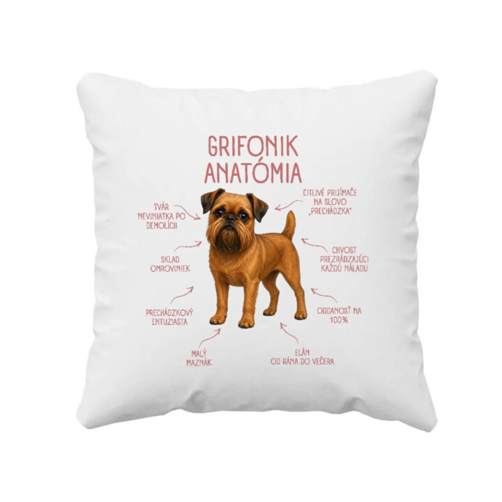 Anatómia grifonika - vankúš s potlačou