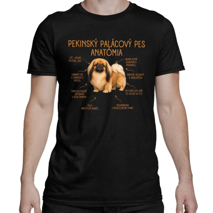 Anatómia pekinského palácového psa - pánske tričko s potlačou