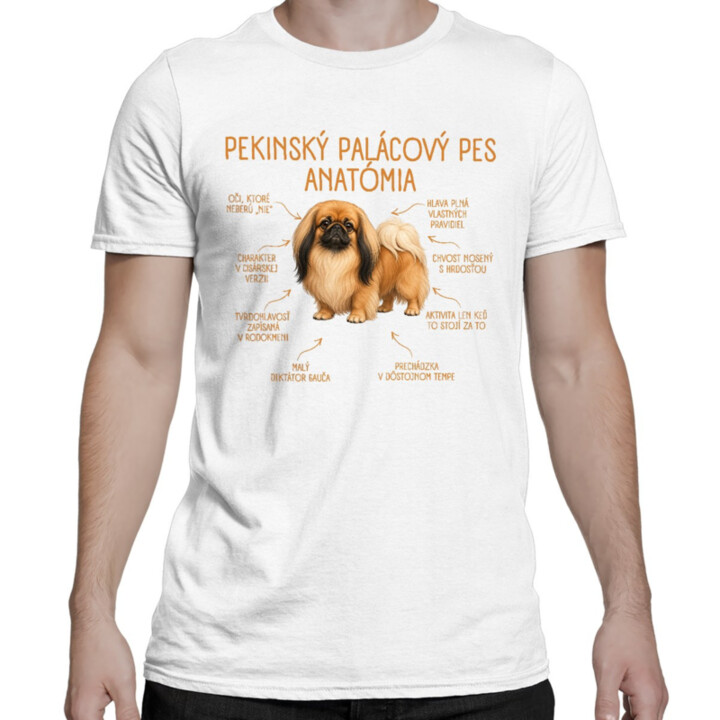 Anatómia pekinského palácového psa - pánske tričko s potlačou